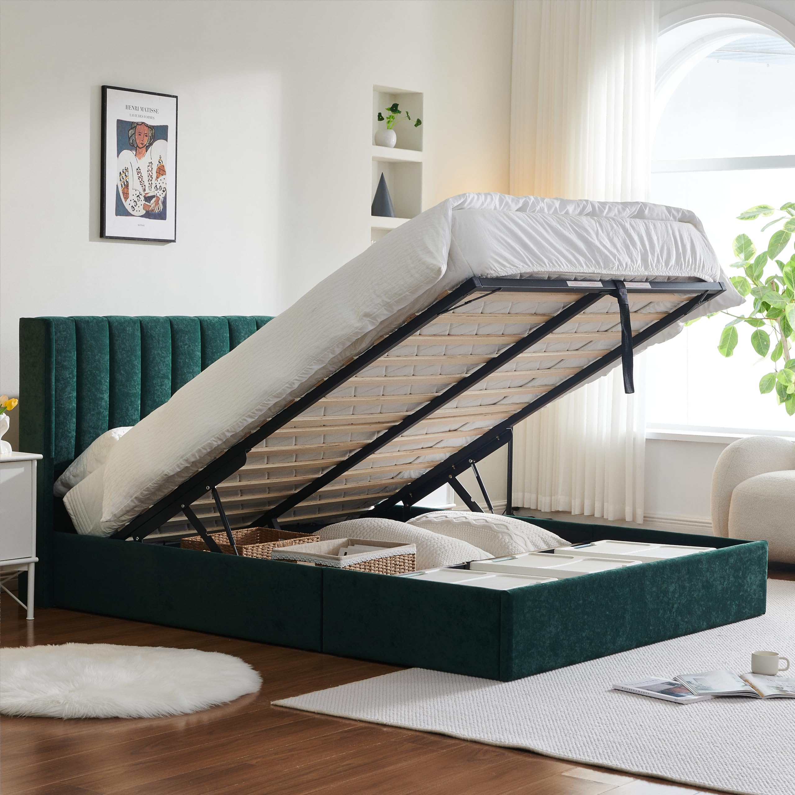 YUDAIさま専用　セット Amazon.com: YUHUASHI Queen Size Hydraulic Storage Bed